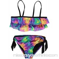 Breaking Waves Girls Tie-Dye Crochet Bikini Swimsuit 10 B07NRKJSGP